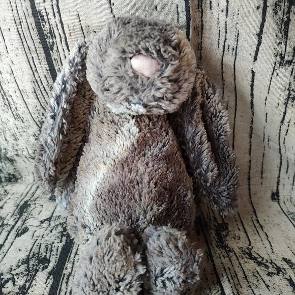 Jellycat Bunny Rabbit Plush Bashful Woodland Stuffed Animal Babe gray brown 11" - Picture 1 of 7